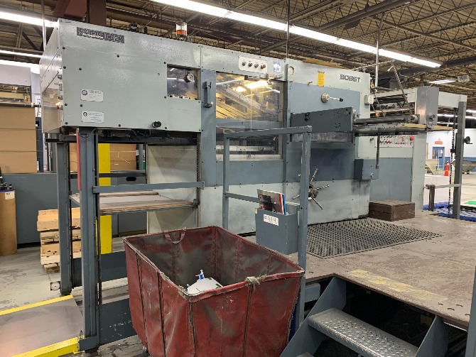 Bobst SP102-E die cutter with stripping Bobst SP102-E die cutter with stripping